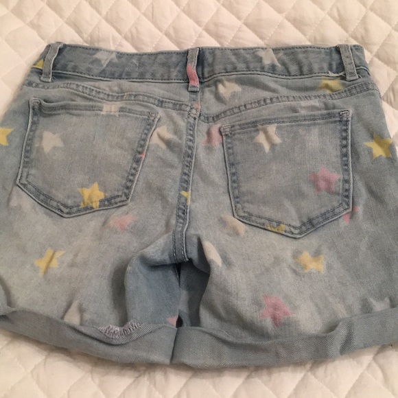 Blue Jean shorts with pastel stars on them - Picture 6 of 7